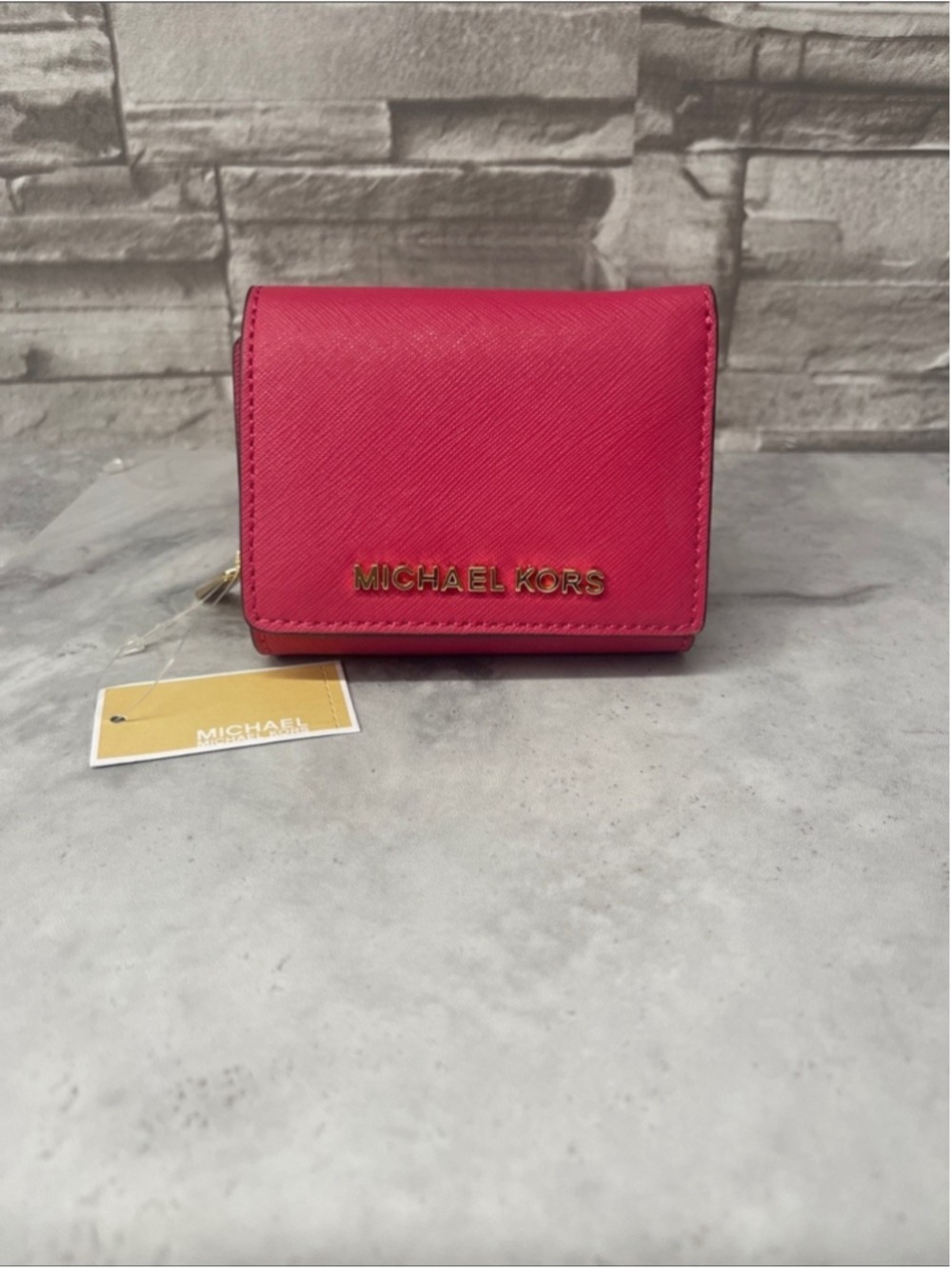 Michael Kors Small Compact Zip Around Wallet Electric Pink